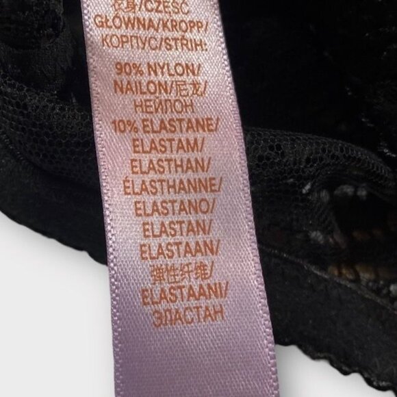 Savage X Fenty Alien animal Unlined Lace Plunge Bra Black Size 36DDD - Picture 8 of 10